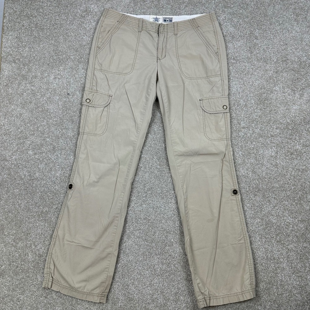 Converse One Star Khaki Cargo Pants Womens Sz 10 Tan Cotton Straight Leg Utility